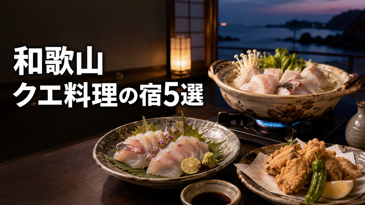 和歌山でクエ料理を楽しめる宿5選のクエ鍋と海辺の宿