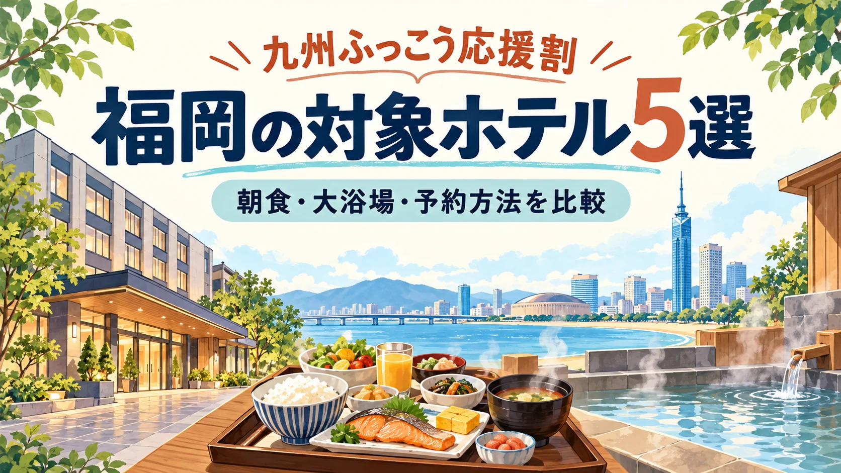 九州ふっこう応援割で選ぶ福岡の対象ホテル5選｜朝食・大浴場・予約方法を比較
